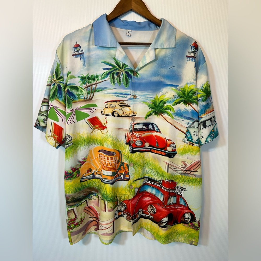 Misslook Hawaiian Volkswagen Bug Shirt Size XL